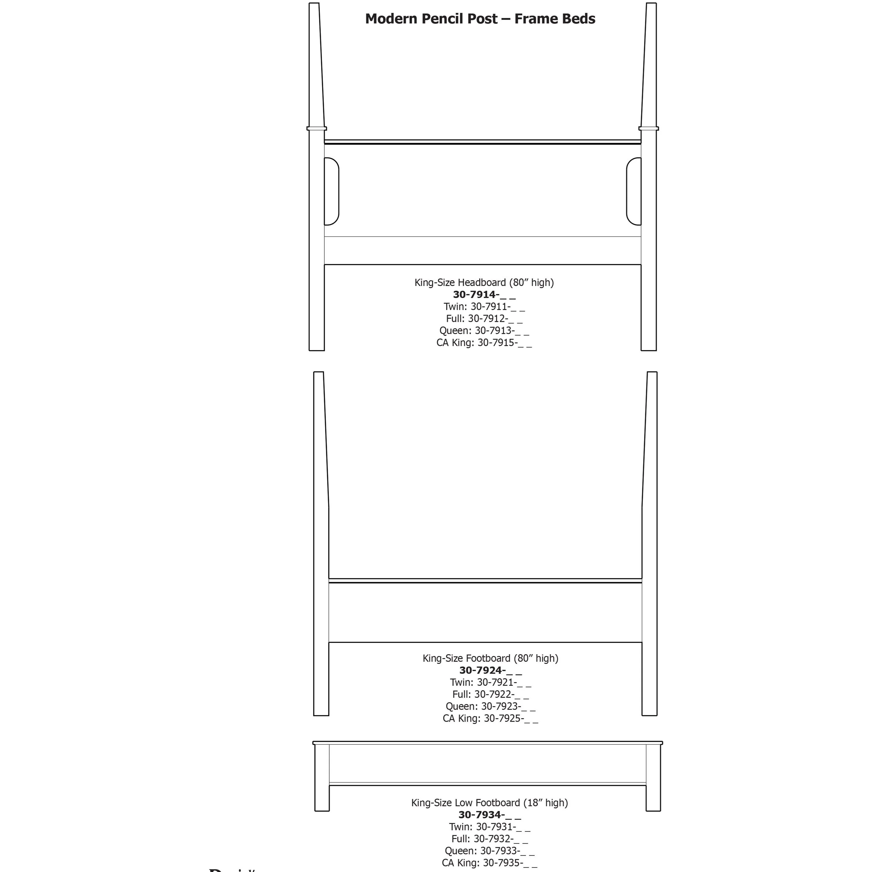 Daniels Amish Modern 32-3682+3692+3622 Full Pedestal Bed W/ 60" Storage ...